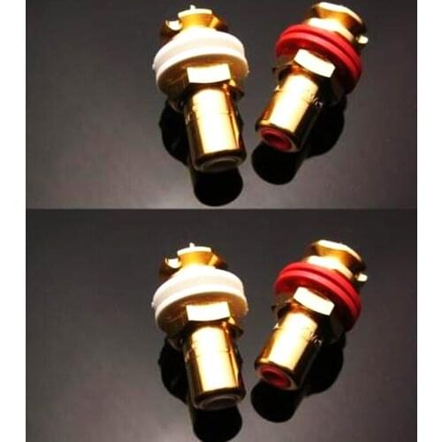 8X Panel Mount Gold Plated RCA Female plug Jack Audio Socket Amplifier Chassis Phono Connector