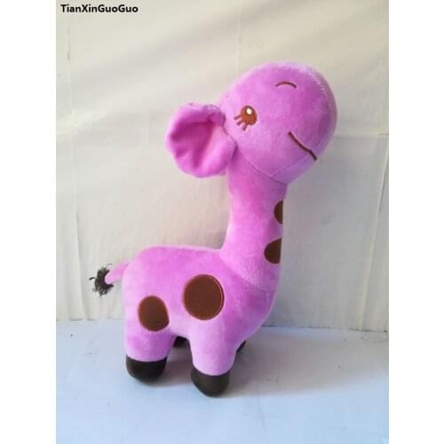 Large 35cm lovely purple giraffe plush toy cartoon giraffe soft doll pillow toy Christmas gift h2471