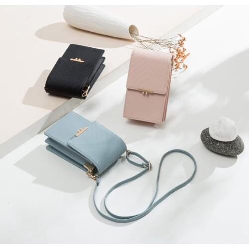 European Mini Handbag For Women ID Cards Slot Purse Fanny Packs Solid PU Leather Crossbody Messenger Bag Small Flap Bag 2021