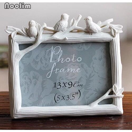 NOOLIM Retro Decor Crafts Photo Frame Creative Resin Bird and Tree Picture Frame Vintage Photo Frame Wedding Home Decor Ornament