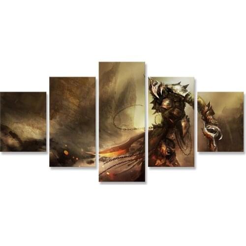 Dark Souls Canvas Painting 5 Panel Wall Art Painting Game Poster Wall Pictures for Living Room Home Decoration