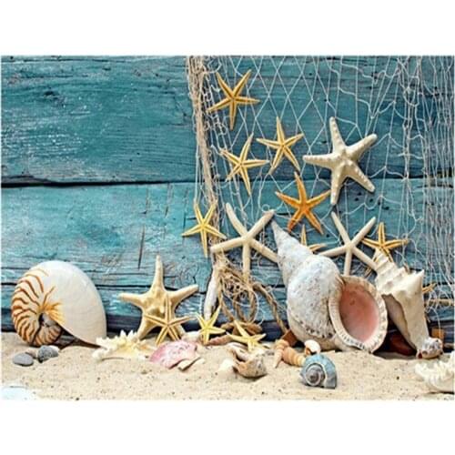 Sea Shell painting 100% Full Area Highlight Diamond Needlework 5d Diy Diamond Painting cross-stitch diamond embroidery landscape