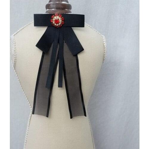 Korean college style exquisite bow tie shirt dress decoration brooch accessories