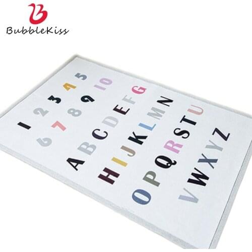 Bubble Kiss Nordic Living Room Carpet Comfortable Home Bedroom Decor Anti-Slip Carpet Childrens Room Color Number Letter Rugs