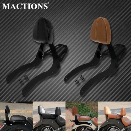 Motorcycle Detachable Backrest Sissy Bar W/Passenger Luggage Rack Pad Black/Brown For Indian Scout Sixty 2016-2021 Scout 2015-21