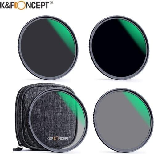 K&F Concept 4pcs ND4 ND8 ND64 ND1000 Filter kits for Camera Lens with Filter Pouch 49mm 52mm 55mm 58mm 62mm 67mm 72mm 77mm 82mm