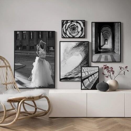 Dancing Girl Sea Succulents Hallway Wall Art Canvas Painting Nordic Posters And Prints Wall Pictures For Living Room Decor