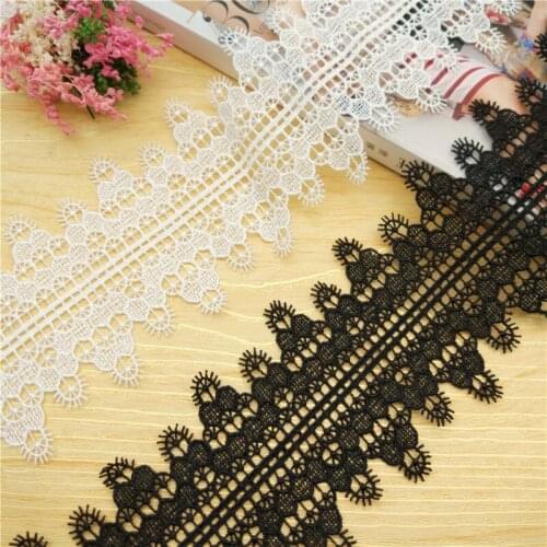 New Free Shipping Exquisite Water-soulble Embroidered Lace Trimming Decoration for Clothes DIY Headwear Lace 7.5cm 5Yds/lot