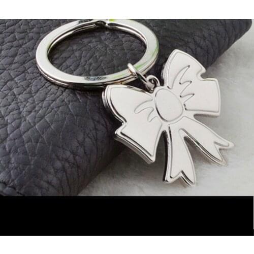 New Lovely Fashion Jewelry Bow Zinc Alloy Bag Charms Car Keyring Keyfob Pendant Keychain Creative Gift