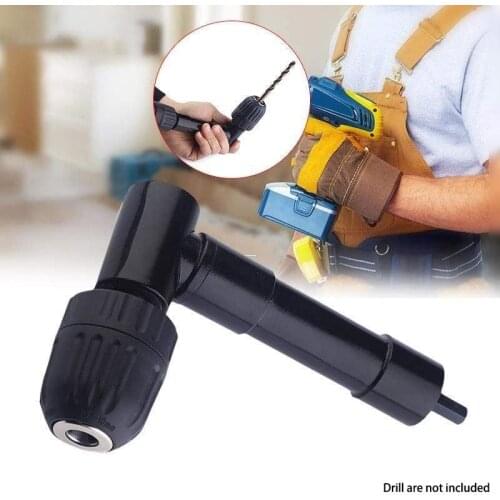 8mm Hex Shank 90 Degree Right Angle Keyless Chuck Impact Drill Adapter Electric Power Cordless Drill Attachment Angle Adaptor