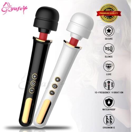 Rechargable 10 speed AV magic wand Powerful Vibrating Body Massager G spot Vibrator Clitoris Stimulator Women Intimate sex toys