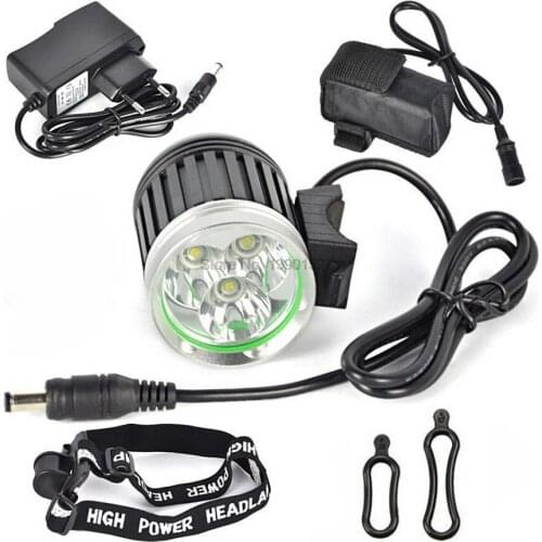 By dhl 10set Lantern 3x T6 Light Headlight 5000 Lumen LED Light Lamp Headlamp + 8.4V Charger +6400mAh Battery Pack