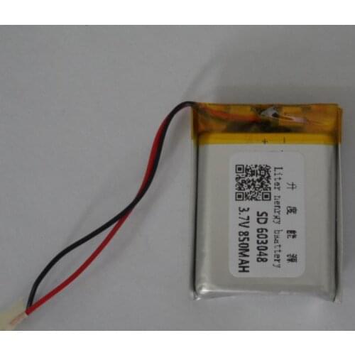 Polymer manufacturers direct 603048 3.7vLED 850mAh lamp light signal lamp lithium battery