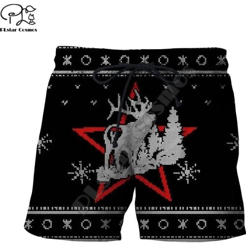 PLstar Cosmos Merry Christmas Santa Claus Mens Shorts Cool Fashional Summer Casual Shorts Harajuku 3D Printed Loose Beach M60