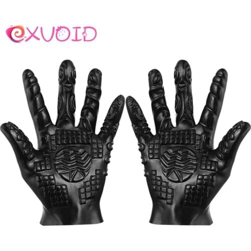 EXVOID 1PCS Silicone Gloves No Vibrator Finger Dildo Anal Plug Sex Toys for Women Men Gay G-spot Massager Female Masturbation