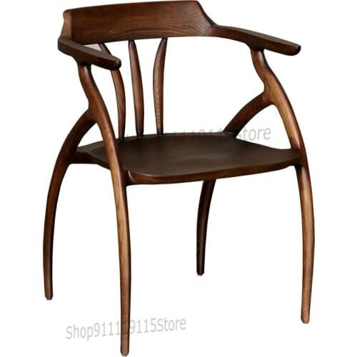 Villa Home Modern Simple Solid Wood Dining Chair Designer Studio Office Chair Single Chair