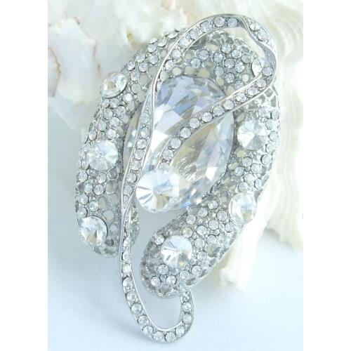 Wedding Bridal Rhinestone Crystal Teardrop Brooch Pin Bridesmaid Jewelry EE06048C1