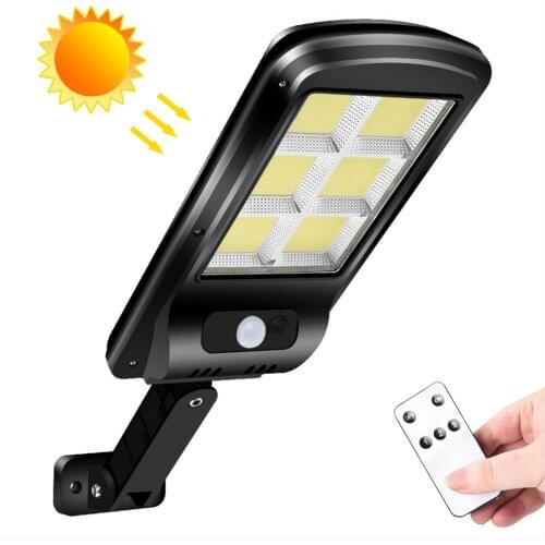 Solar LED Street Light Sensor Outdoor Street Lamp Waterproof COB Wall Light Induction Remote Garden Square Highway Road Lamp New