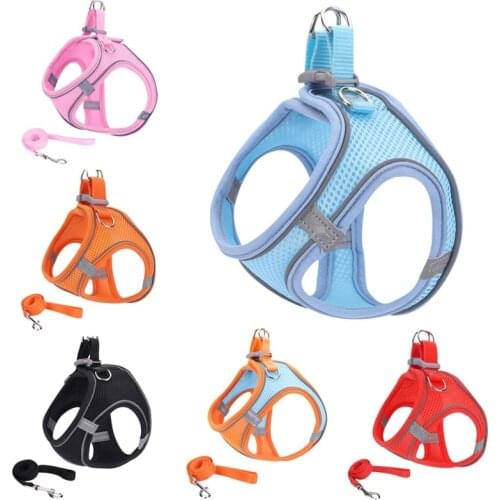 Pet Dog Reflective Harness Vest Cat Harness With Leash Set For Small Medium Dogs Puppy French Bulldog Pug Accessories