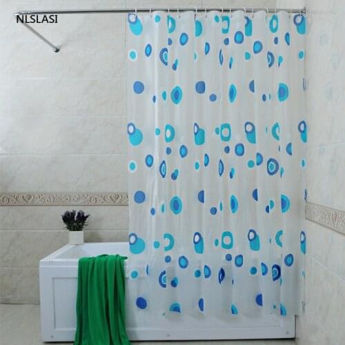 Thicken 1pc Creative Spots Semi-transparent PEVA Waterproof Shower Curtain with Hooks Bathing Home Decor Bathroom Accessaries