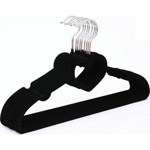 Sorplus Velvet Flocked Hanger/Clothes Hanger with Sweat-Heart (50 pieces/ Lot)