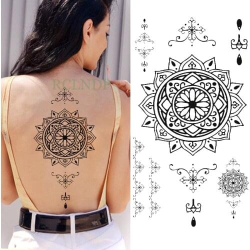 Waterproof Temporary Tattoo sticker body henna waist breast chest mandala tatto stickers flash tatoo fake tattoos for women