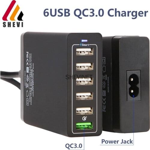 50W QC3.0 USB 6 Port Phone Charger for iphone for huawei Mobile Phone Chargers Accessories Multi USB Charger quick fast Charging