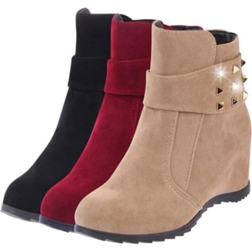 2020 Hot Winter Women Hot Ankle Boots Red Woman Casual Shoes Lady Girls Platform Warm Boots Female Thermal Botas Mujer Footwear