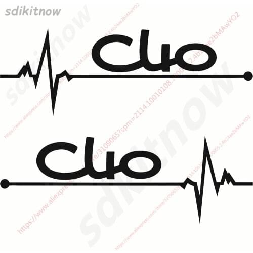 1pair Heart BEATS Car Sports Decal Sticker Styling Windows Door Decoration For Renault Clio 2 3 4 accessories