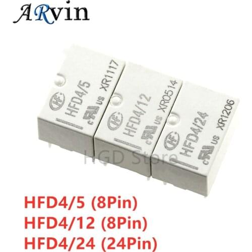 2PCS Relay HFD4/5 HFD4/12 HFD4/24 8PIN 2A Two Sets of Conversion DIP8