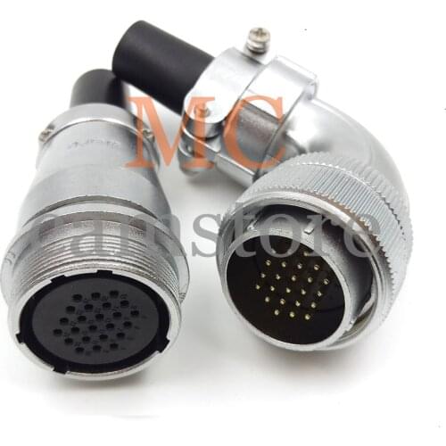 WS28 24 pin Automotive Connectors, Male and Female Bulkhead Connector, 24 Cores Solder Electric Cable Wire Connector