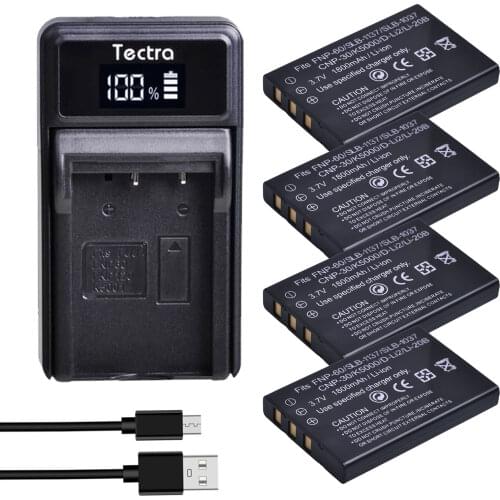 2pc 1400mAh NP-60 FNP60 NP60 Battery+LED Charger for Fujifilm NP-60 Kodak KLIC-5000 Samsung SLB-1137 Olympus LI-20B Battery