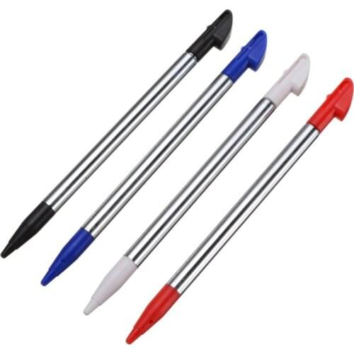 4pcs High Quality Touch Screen Stylus Colorful Retractable Pen For 3DS LL White/Red/Black/Blue