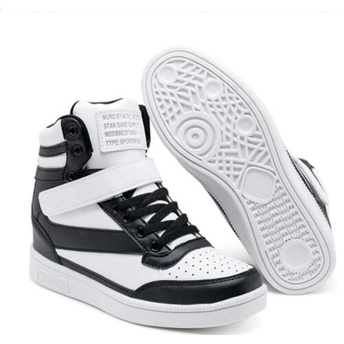 AIKE Asia high quality new womens shoes breathable lace high shoes black, white all seasons increase female boots casual shoes