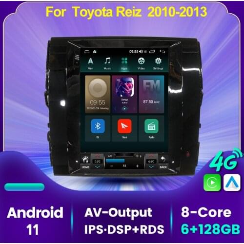 Android 11 Car Video Carplay For Toyota MARK X REIZ 2010-2013 WIFI 4G LTE FM Multimedia Player 128GB 8-Core Radio GPS Navigation