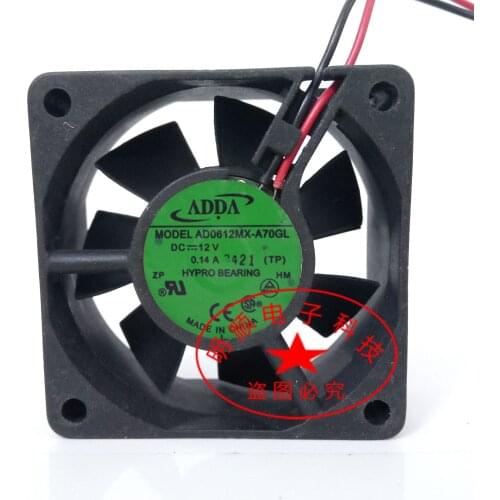 Free Shipping ADDA AD0612MX-A70GL 12V 0.14A60*60*25MM 6025 6*6CM 6cm 60mm HYPRO bearing fan