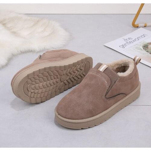 Boots for Women Short Snow Boots Basic Winter Shoes Classic Tumed-over Edge Snow Boots Women Winter Ankle Suede U11-70