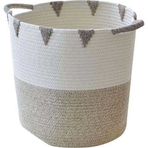 Woven Storage Basket Cotton Rope Toy Laundry Storage Basket Storage Bins for Toys Towels Blankets Nursery Kids Room