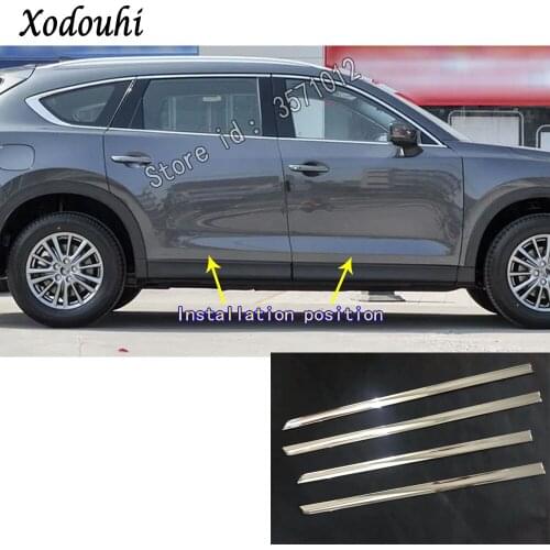 For Mazda CX8 CX-8 2017 2018 2019 2020 Car Sticker Styling Ornament Side Door Trim Strip Stream Lamp Panel Bumper Hoods Moulding