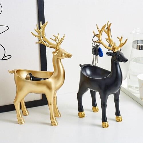 Homelily Home Decoration Accessories Modern Elk Storage Furnishings Living Room Decorate Creative Figurines Desktop Ornaments