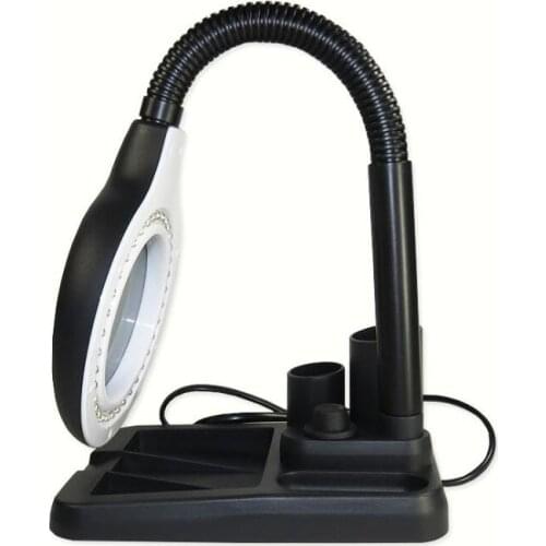 220V Benchtop Welding Magnifier Glass Lens LED Desktop Magnifier 5X 10X Magnification with LED/Lamp Magnifier Watch Repair Tool