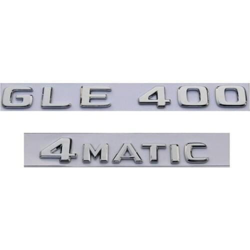 Chrome Flat Letters Trunk Emblem Badge Emblems for Mercedes GLE400 4MATIC