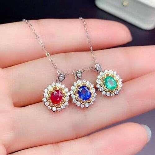 Exquisite red ruby necklace real 925 silver women collarbone necklace fine jewelry natural gem girl party gift lucky birthstone