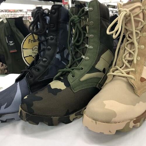Military Tactical Boots High Top Waterproof Hiking Men Walking Shoes Men Camouflag Patrol Ankle Boots Jungle Combat Desert Boots