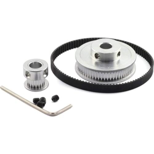 HTD 3M Timing Belt Pulley Kit 3:1 60&20 Teeth Shaft Center Distance 80mm Closed-loop Timing+Length 3M-285mm Width 15mm Belt
