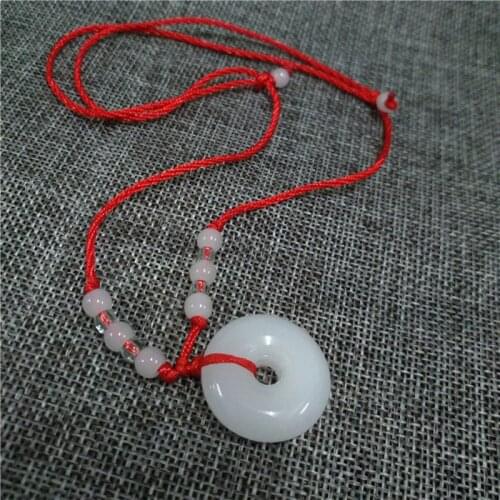 Guanyin Pendant Women And Men Hot Quartzite Guanyin Buddha Pixiu Shape Pendant With Red String Necklace For Parents Friend Gifts