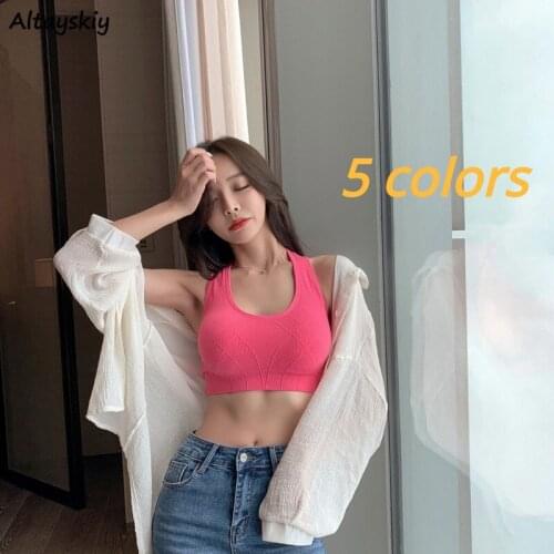 Tanks Women Solid Simple Basic Summer Bodycon Chic Gym Skinny Breathable Female Crop Top Leisure Jacquard Comfortable Bonny Cozy