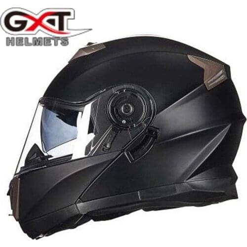 Double Lens Full Face Motorcycle Helmet GXT 160 Winter Anti-fog Vistor Flip Up Motocross Motorbike Head Safety Hat Casque Four S
