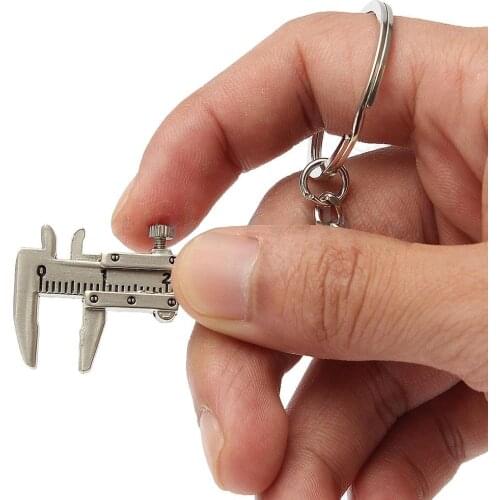 2021 NEW Fashion Women Men Color Zinc Alloy Mini Messschieber Penadnt Keychain Key Chain Key Ring Office Keychain