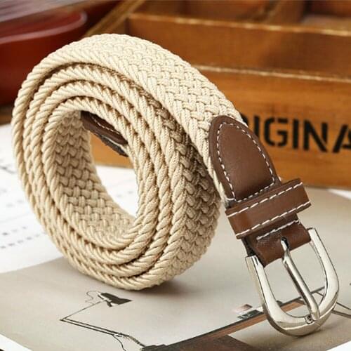 NEW Fashion Women Men Unisex Casual Canvas Elastic Woven Waist Belt Stretch Unique Design Hot Waistband Clothes Accessories